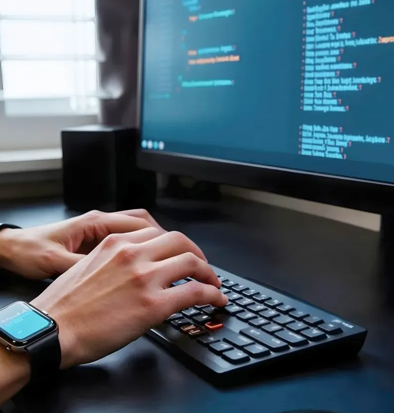 Persona programando en una computadora